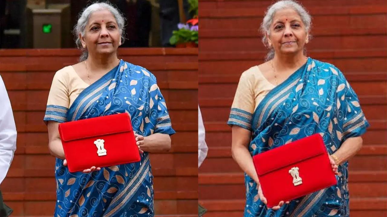 अंतरिम बजट 2024 में उन्होंने टसर सिल्क कांथा साड़ी पहनी, जिसमें खुरदरी बुनाई और पारंपरिक कढ़ाई थी। यह सस्टेनेबल फैशन और इको-फ्रेंडली सोच को दर्शाती है। (Img: Google)