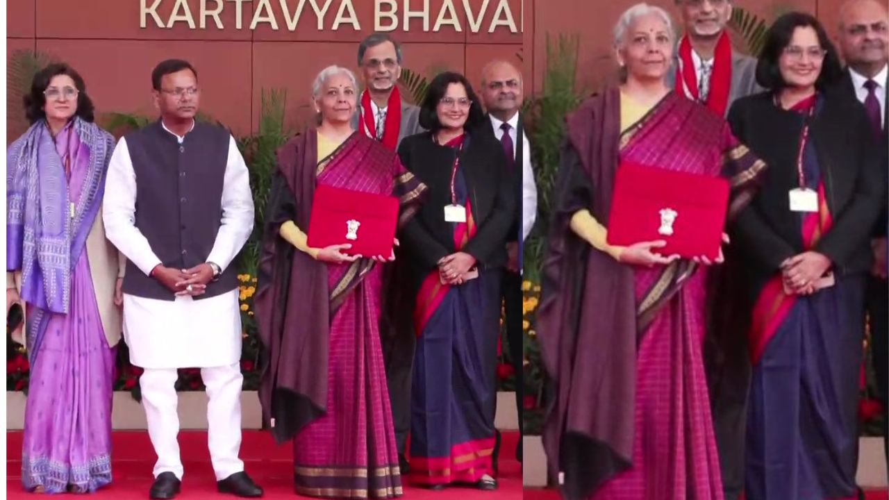Budget 2026: मरून कांचीवरम साड़ी में दिखीं वित्त मंत्री, बजट के पहले छाया निर्मला सीतारमण का ‘कल्चर लुक’