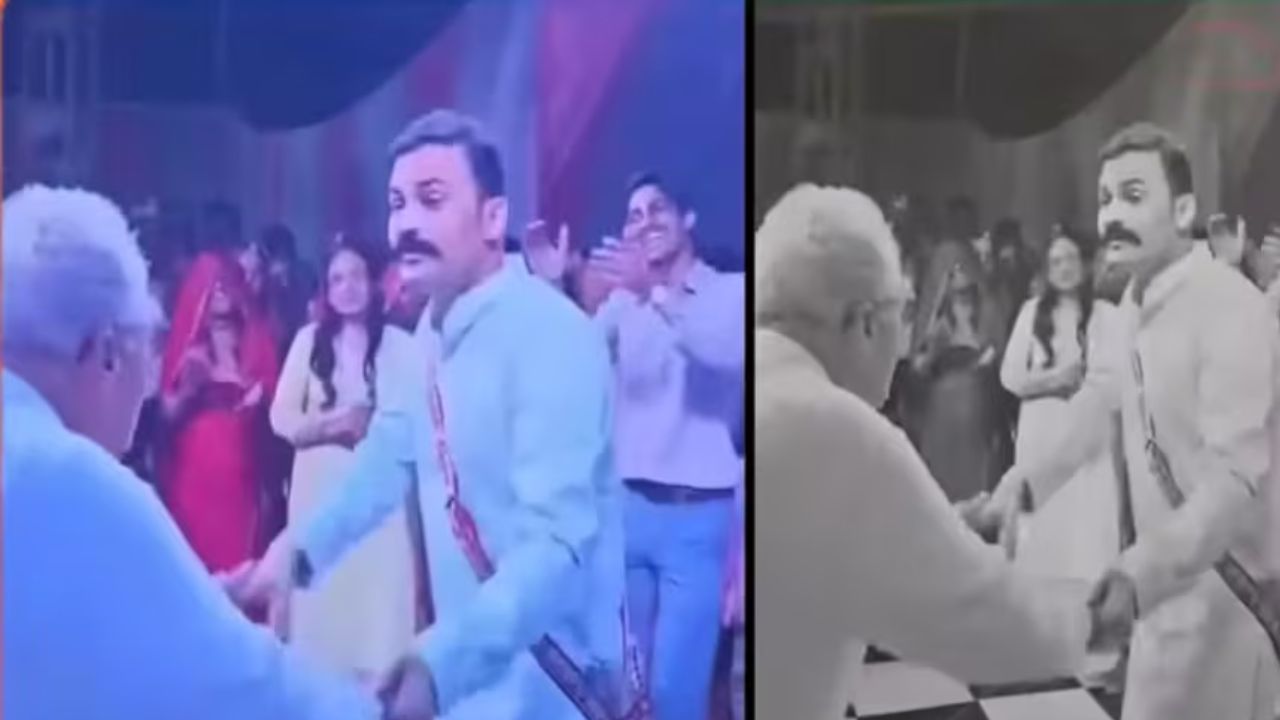 संगीत समारोह में कृष्णा बिश्नोई ने अपने पिता के साथ फिल्म हम साथ-साथ हैं के गीत “पापा कहते हैं…” पर डांस किया। पिता-बेटे की इस जोड़ी ने समारोह में चार चांद लगा दिए और सभी मेहमानों का दिल जीत लिया। संगीत समारोह में कृष्णा बिश्नोई ने अपने पिता के साथ फिल्म हम साथ-साथ हैं के गीत “पापा कहते हैं…” पर डांस किया। पिता-बेटे की इस जोड़ी ने समारोह में चार चांद लगा दिए और सभी मेहमानों का दिल जीत लिया।