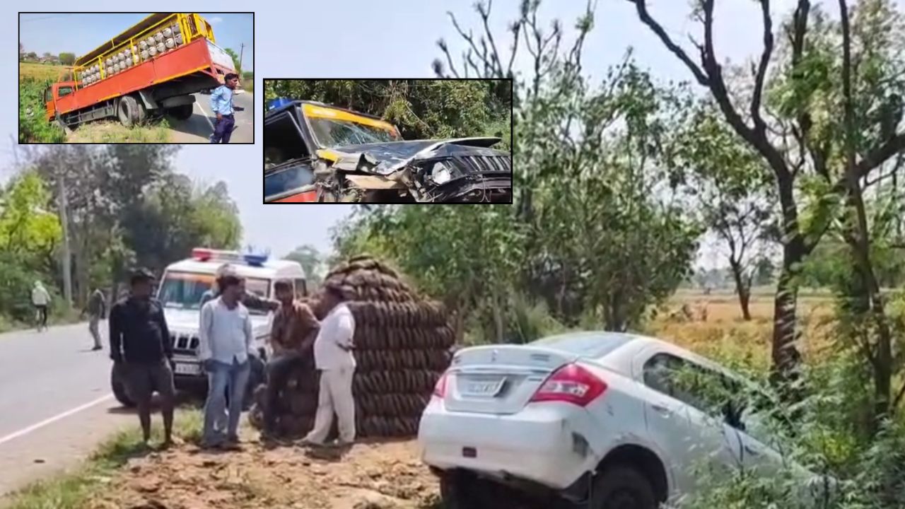 एटा में तेज रफ्तार स्विफ्ट डिजायर कार ने मचाई तबाही, कई वाहन क्षतिग्रस्त, एसआई समेत पांच घायल