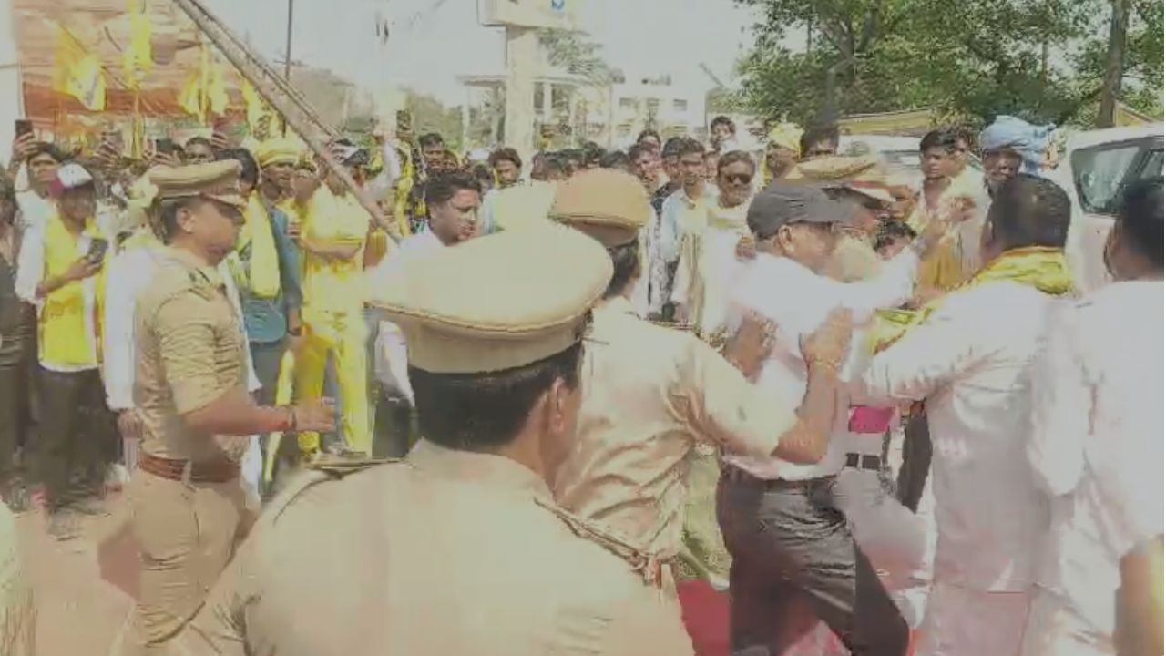 महराजगंज में पंचायती राज मंत्री ओमप्रकाश राजभर को दिखाए काले झंडे, आरोपी पुलिस हिरासत में