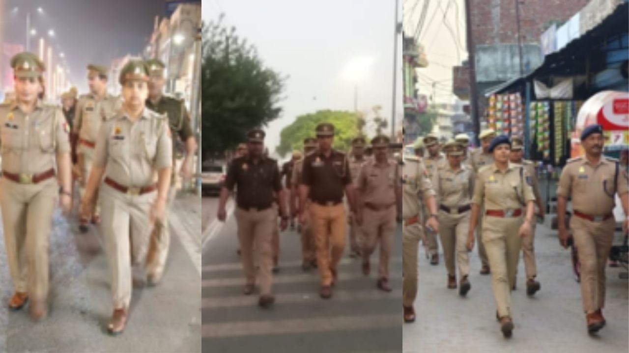 Saharanpur: ईद की तैयारियों को लेकर पुलिस प्रशासन मुस्तैद, इन इलाकों में की गश्त  