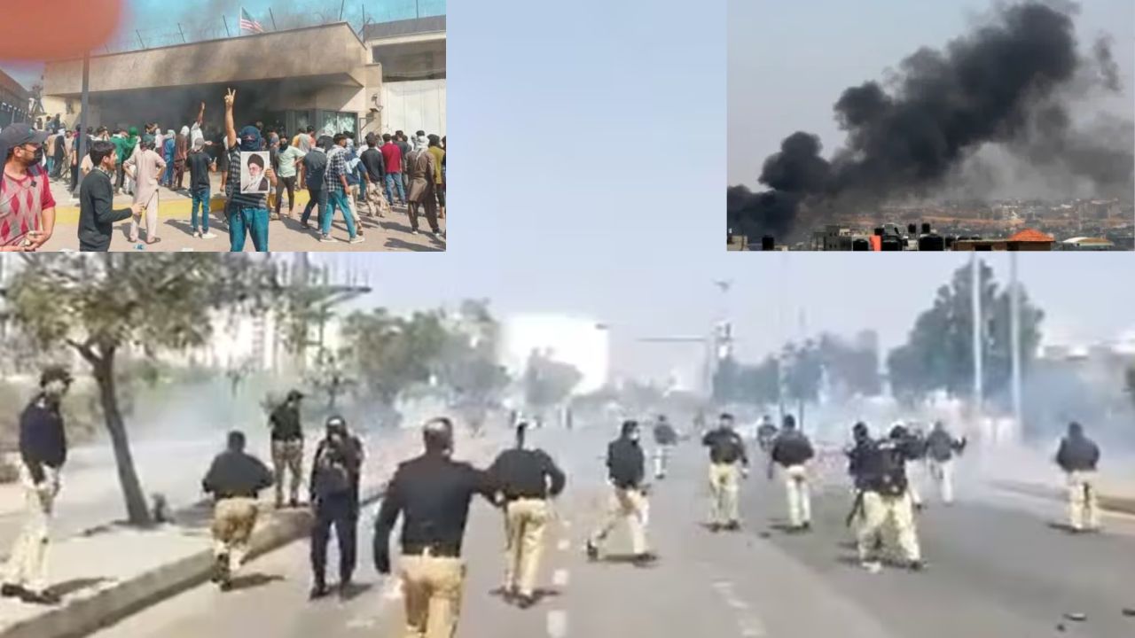 US-Israeli Attack on Iran: कराची में अमेरिकी दूतावास के पास हिंसक प्रदर्शन, 8 की मौत, कई घायल