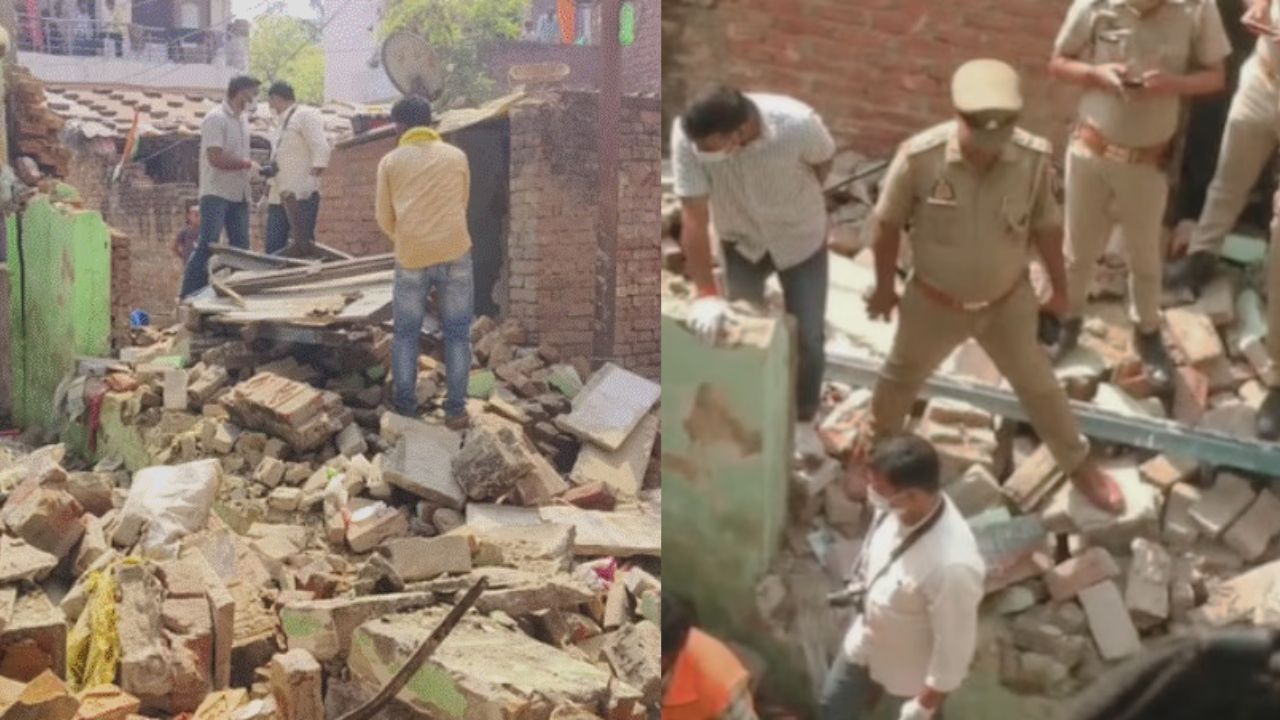 वाराणसी में गैस लीकेज से हुआ सिलेंडर विस्फोट, जर्जर मकान गिरा, भाई-बहन की दर्दनाक मौत से मचा कोहराम