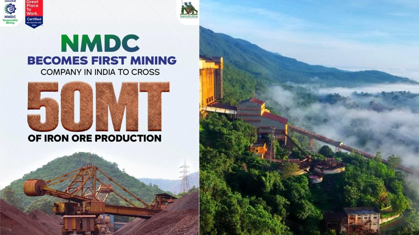 NMDC ने रचा इतिहास, 50 मिलियन टन लौह अयस्क उत्पादन करने वाली भारत की पहली खनन कंपनी बनी