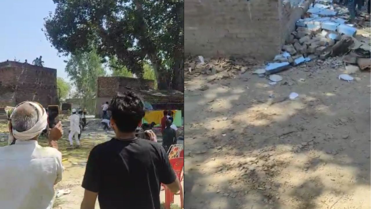 बदायूं में मजार के रास्ते पर बवाल: खजूर वाले बाबा की मजार की दीवार गिरी, दो पक्षों में जमकर पथराव, कई घायल