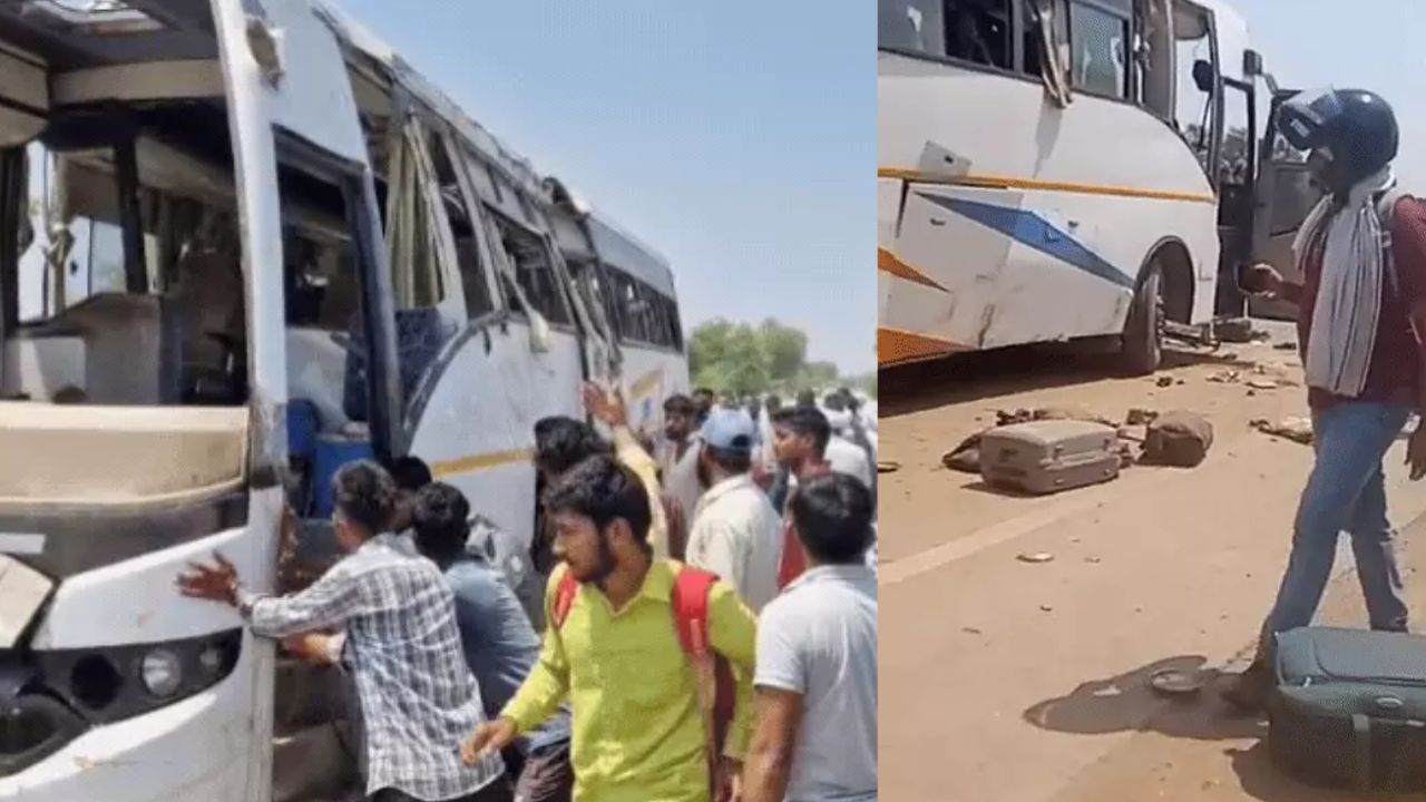 गाजीपुर में भीषण सड़क हादसा: टूरिस्ट बस बनी मौत का फंदा, 2 की मौत, 35 घायल