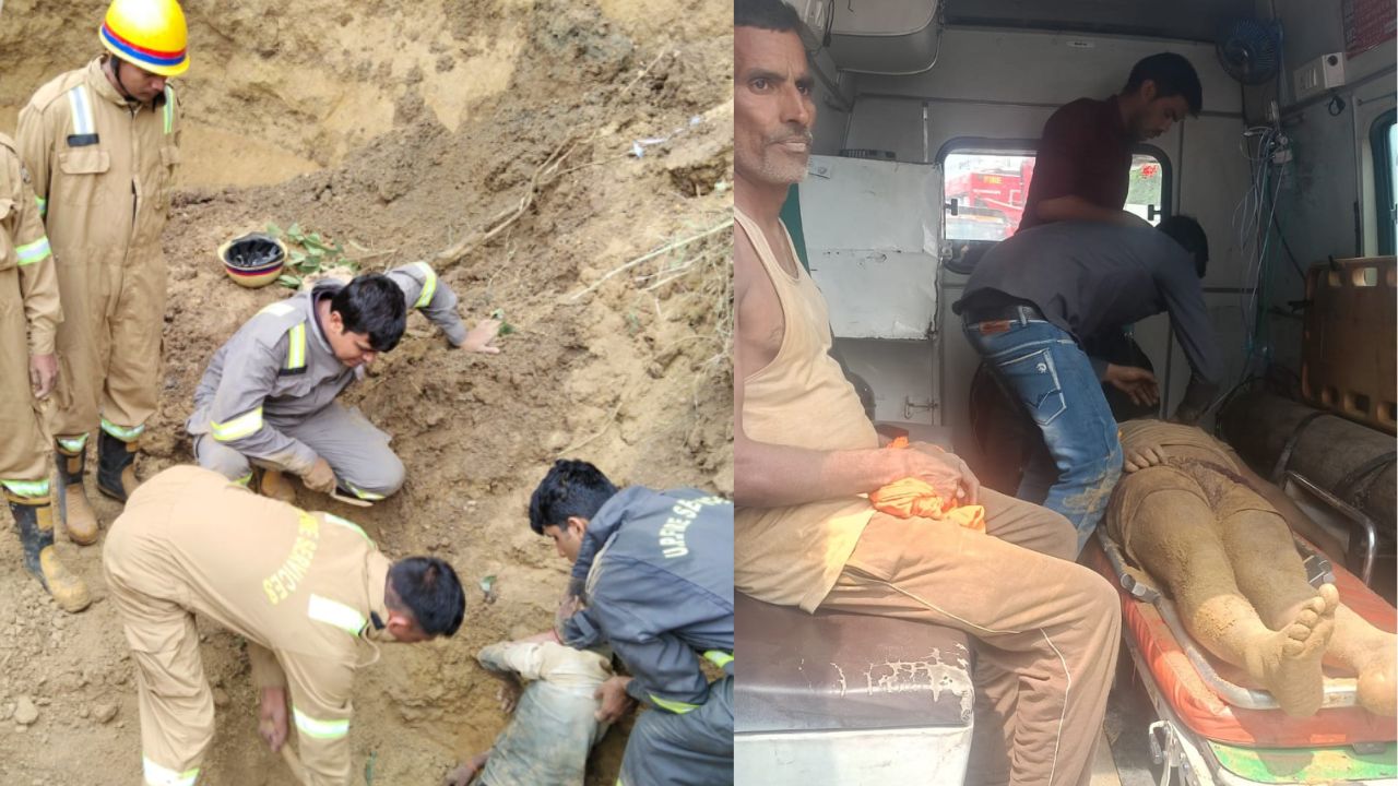 लखनऊ में निर्माणाधीन अस्पताल की दीवार धंसने से हड़कंप, एक की मौत