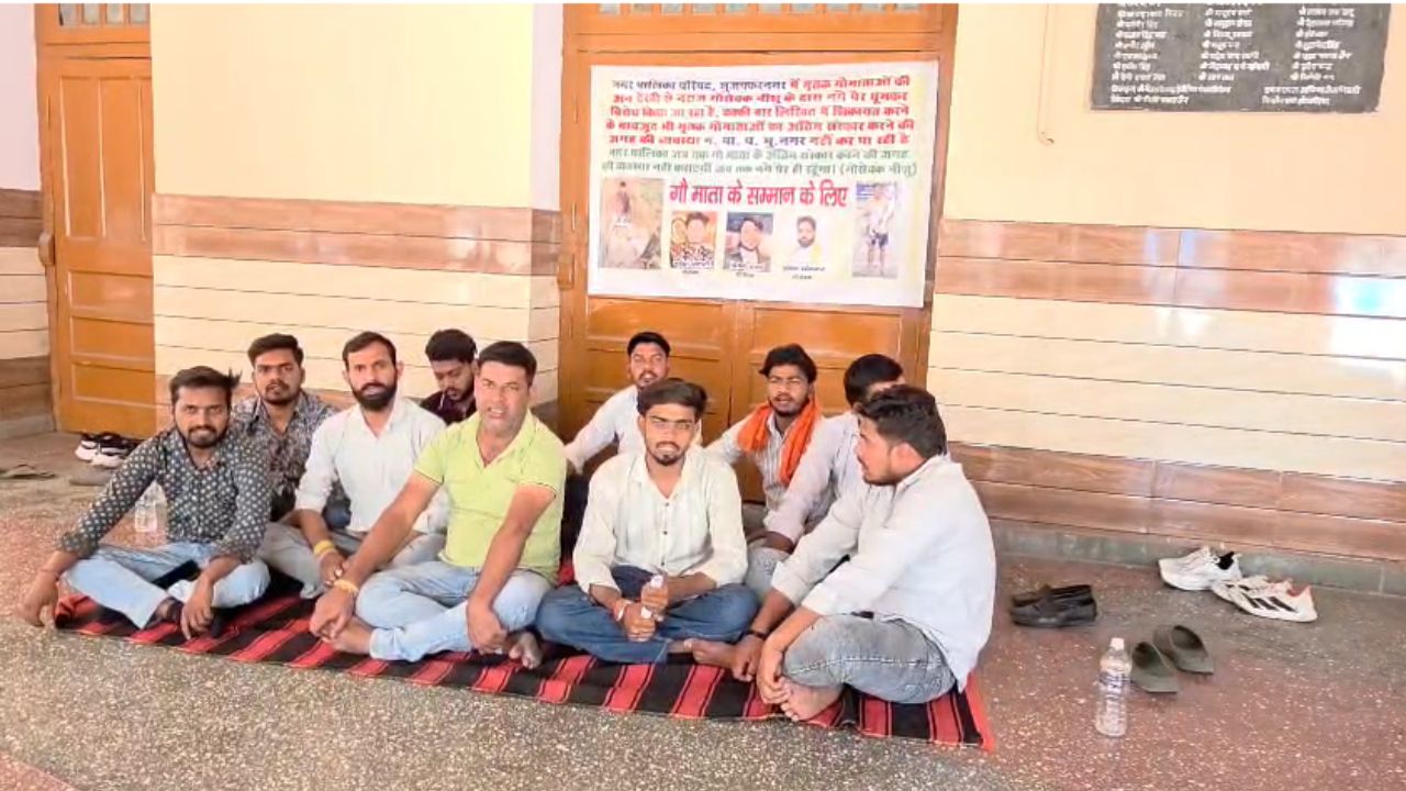 मुजफ्फरनगर: गौसेवकों का नगर पालिका परिषद के खिलाफ प्रदर्शन