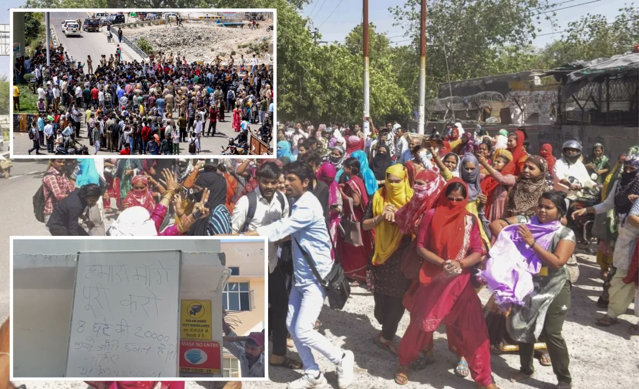 नोएडा में मजदूरों का उग्र प्रदर्शन, पुलिस पर हमला और आगजनी से हड़कंप