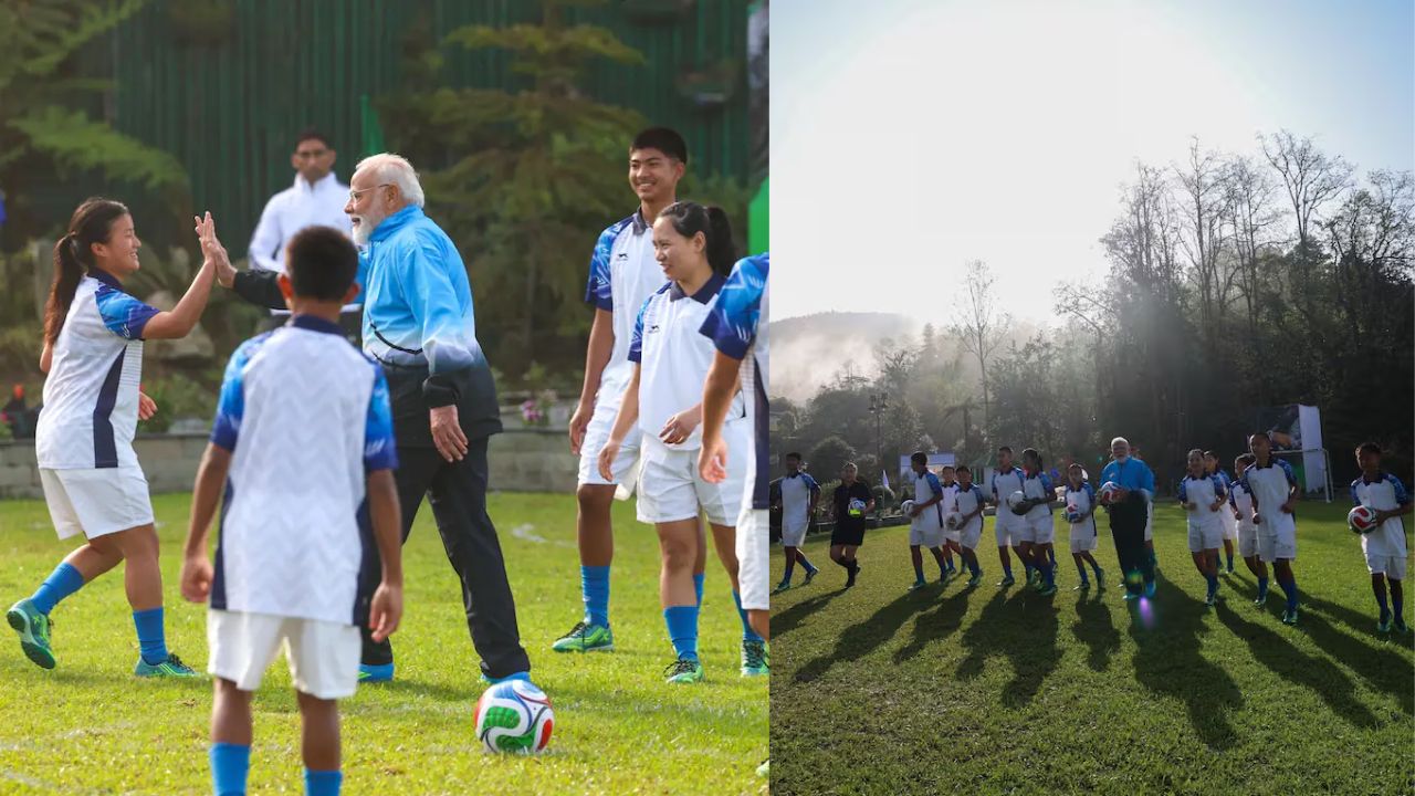 प्रधानमंत्री नरेंद्र मोदी अभी सिक्किम के दो दिन के दौरे पर हैं। इस दौरे के दौरान, उन्होंने गंगटोक में बच्चों के साथ फुटबॉल खेला। सिक्किम में रहते हुए, PM मोदी ₹4,000 करोड़ से ज़्यादा की कई विकास परियोजनाओं का उद्घाटन करने वाले हैं। PM मोदी ने आज गंगटोक में अपने 'दोस्तों' के साथ फुटबॉल खेला; सिक्किम को करोड़ों की परियोजनाएं तोहफ़े में देने को तैयार