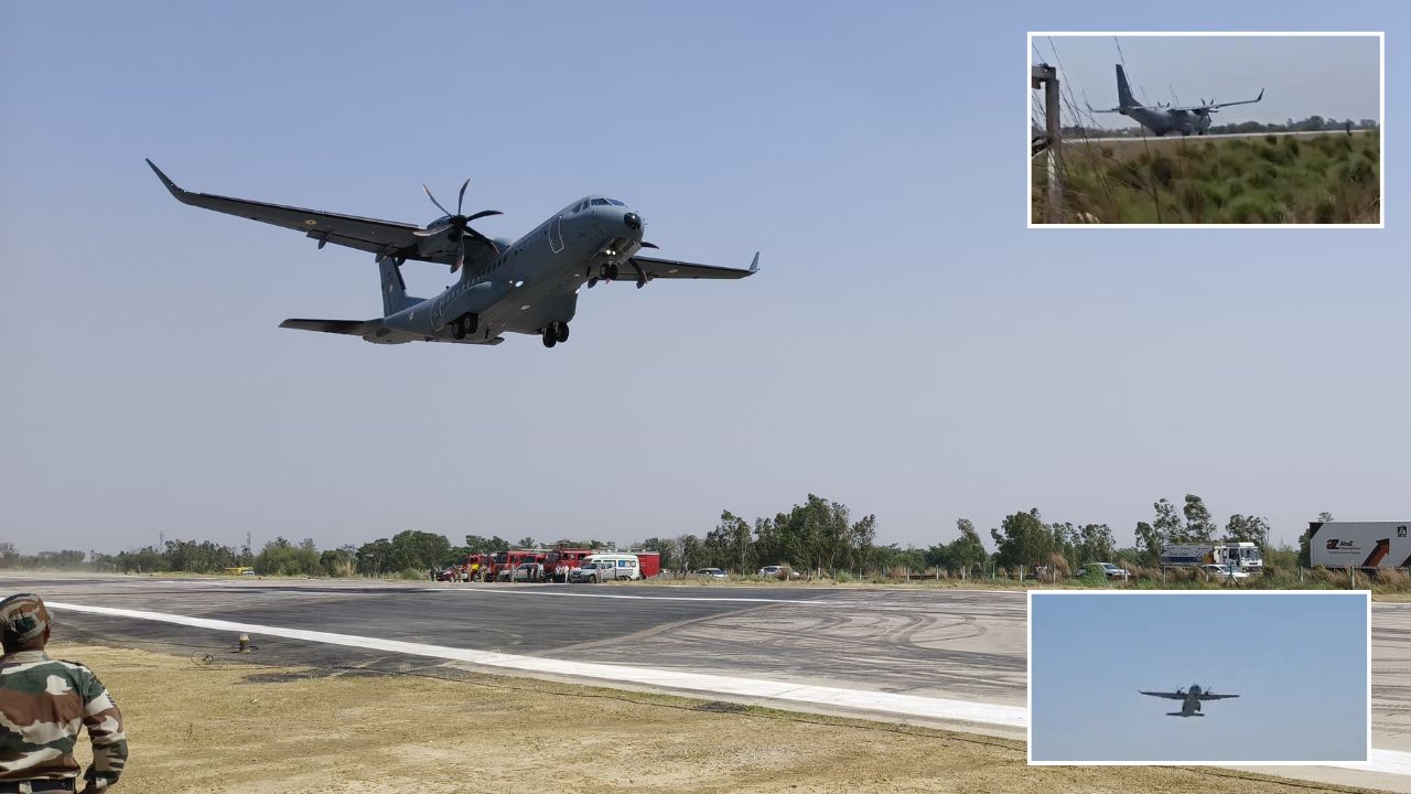 पूर्वांचल एक्सप्रेसवे पर वायुसेना का शक्ति प्रदर्शन, राफेल-तेजस ने भरी उड़ान