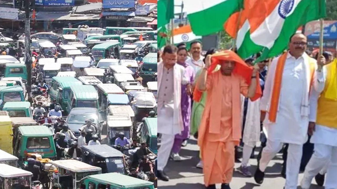 लखनऊ में BJP की महिला पद यात्रा के बाद ट्रैफिक सिस्टम ठप, लगा भीषण जाम