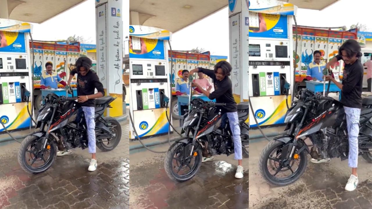 Viral Video: पेट्रोल से बाइक धोता दिखा शख्स, सोशल मीडिया पर भड़का लोगों का गुस्सा; आप भी देखें ये वीडियो