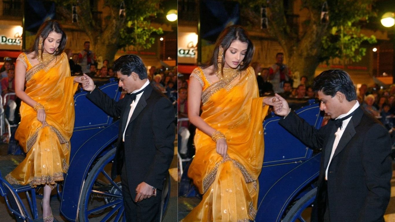 ऐश्वर्या राय पहली बार 2002 में कान्स फ़िल्म फ़ेस्टिवल में शामिल हुईं थीं। वह अपनी फ़िल्म  देवदास के प्रचार के लिए कान्स गई थीं, और तब से, फ़ेस्टिवल में उनका हर साल जाना बिना किसी रुकावट के जारी है। उस समय, ऐश्वर्या के साथ उनके  देवदास के सह-कलाकार, शाहरुख़ ख़ान, और फ़िल्म के निर्देशक, संजय लीला भंसाली भी थे। अपने कान्स डेब्यू के लिए, ऐश्वर्या एक चमकीले पीले रंग की साड़ी पहनकर पहुँची थीं।