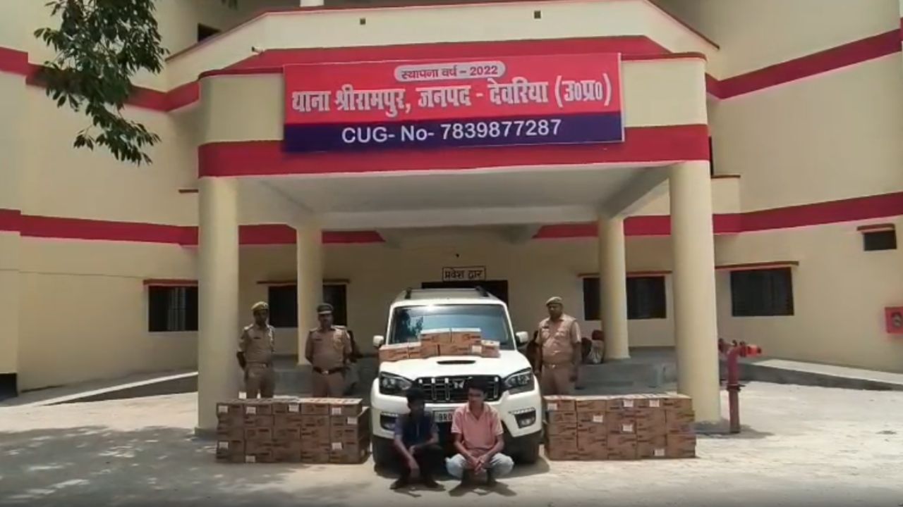 देवरिया में स्कॉर्पियो से निकली 98 पेटी अवैध शराब, खुला तस्करी का राज