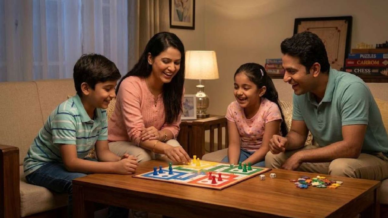इसके साथ ही, घर के भीतर लूडो, कैरम, सांप-सीढ़ी, चेस या पजल्स जैसे पारंपरिक खेल बच्चों के दिमाग को तेज करने में मदद करते हैं। शाम को या वीकेंड पर पूरे परिवार को एक साथ बैठकर ये बोर्ड गेम्स खेलने चाहिए, जिससे बच्चों का जुड़ाव परिवार से बढ़ेगा। (Img- Internet)