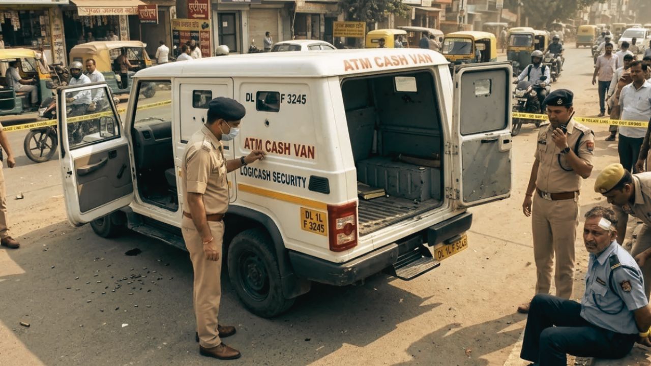 गाजियाबाद में दिनदहाड़े बदमाशों ने ऐसे लूटी ATM कैश वैन