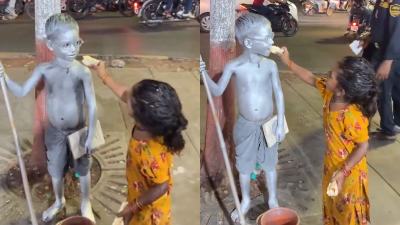 Viral Video: सड़क पर बापू बन खड़ा था भूखा बच्चा, भीड़ ने किया नजरअंदाज, फिर नन्हीं परी ने दिखाई इंसानियत