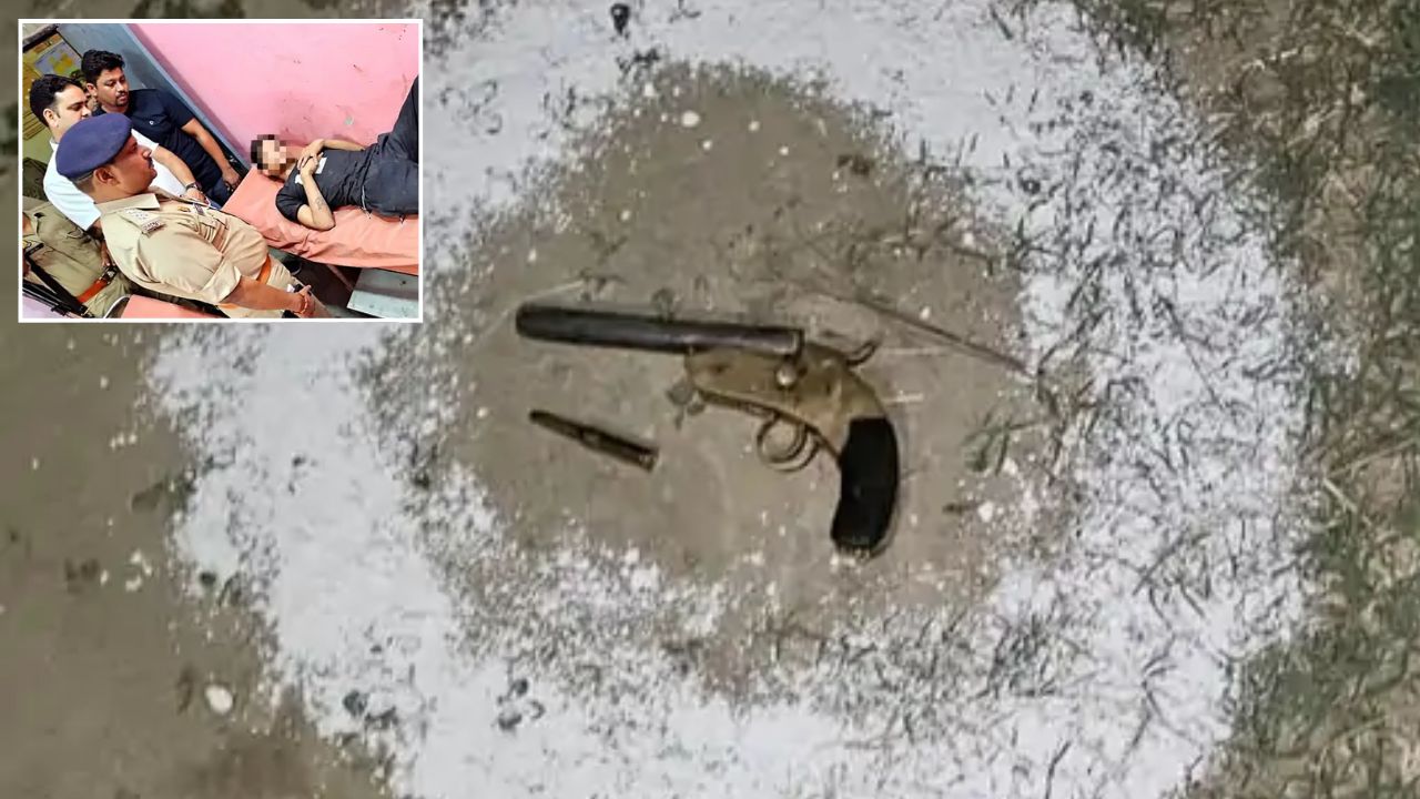 औरैया में एनकाउंटर: हत्या का आरोपी मुठभेड़ में घायल, हत्या केस में था फरार