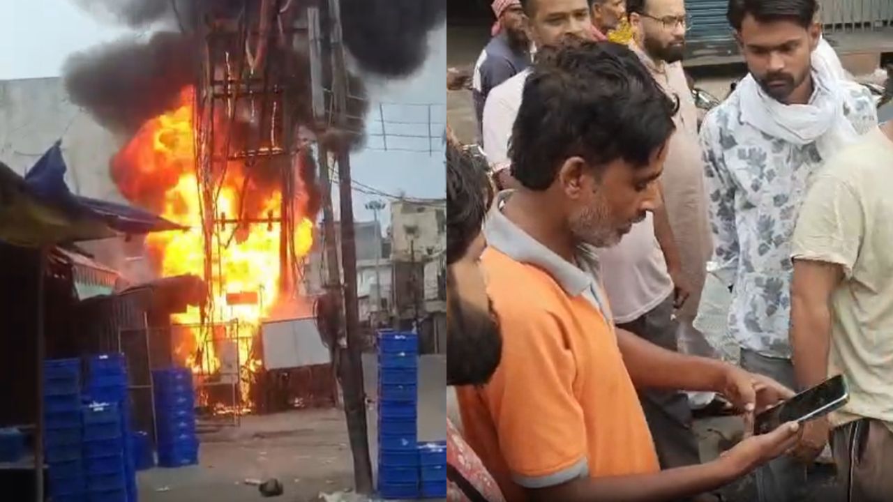 बरेली में बड़ा हादसा टला: बहेड़ी बाजार में चार ट्रांसफार्मरों में भीषण आग, धमाकों से मचा हड़कंप