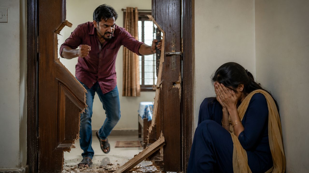 कमरे में छिपी थी पत्नी, दरवाजा तोड़कर पहुंचा पति… फिर जो हुआ उसने तीन बच्चों से छीन ली मां