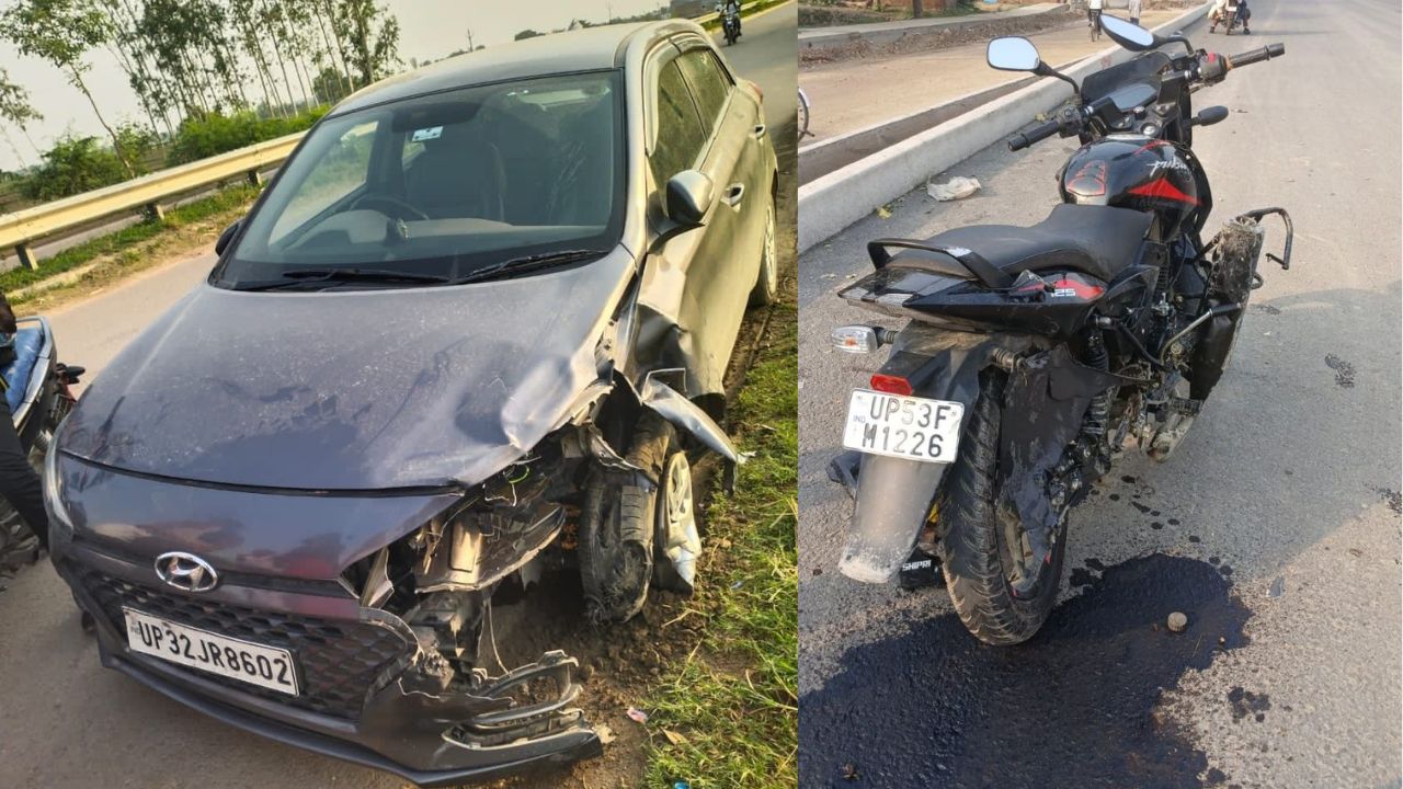 NH-24 पर सुबह-सुबह मौत का तांडव: पीछे से आई तेज रफ्तार गाड़ी ने बाइक सवार को रौंदा, युवक ने तोड़ा दम