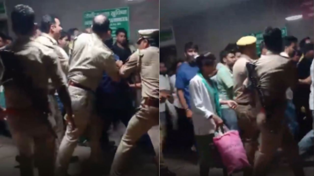 ग्रेटर नोएडा के जिम्स अस्पताल में आधी रात को बवाल, धरने पर बैठे कर्मचारियों पर पुलिस ने किया लाठीचार्ज! Video Viral