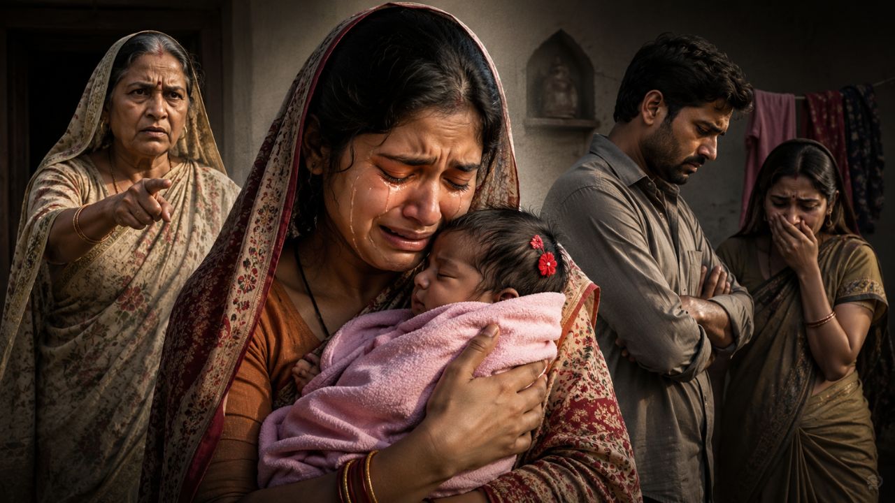 गोद में नवजात बच्ची… आंखों में आंसू… बेटा न होने की कीमत चुकाती मां की दर्दनाक कहानी