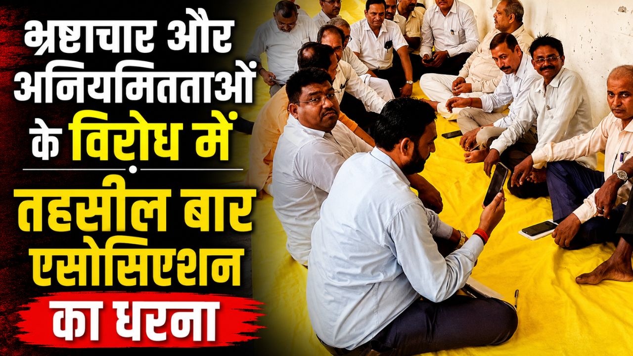 Deoria News :रुद्रपुर तहसील में भ्रष्टाचार के विरोध में अधिवक्ताओं का धरना आठवें दिन भी जारी