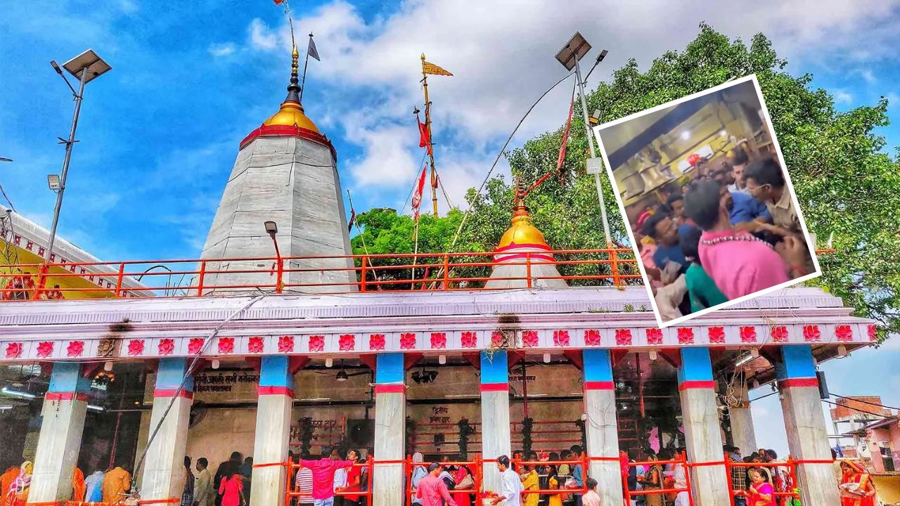 मंदिर के गर्भगृह में आखिर क्या हुआ? श्रद्धालु और पुलिसकर्मी की बहस का वीडियो वायरल, विंध्यधाम में मचा हड़कंप
