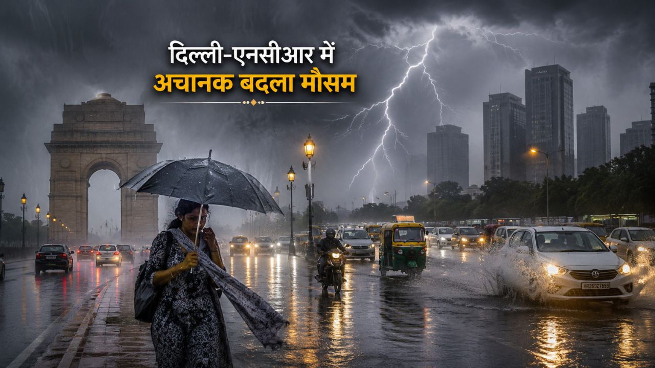 Weather Update: दिल्ली-एनसीआर में अचानक बदला मौसम, तेज आंधी-तूफान के साथ बारिश; भीषण गर्मी से राहत