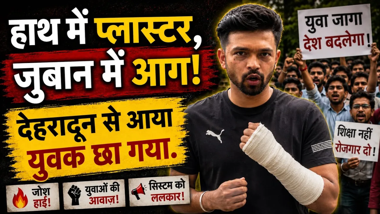 Dynamite News Exclusive: टूटा हाथ, लेकिन जोश बरकरार! आखिर क्यों छात्रों के समर्थन में पहुंचा देहरादून का युवक?