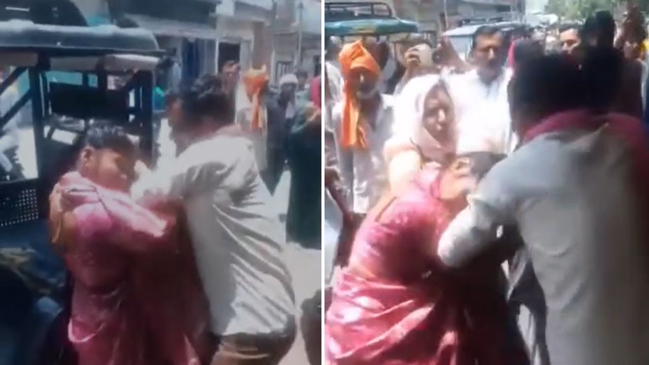 पति, पत्नी और ‘वो’ का हाईवोल्टेज ड्रामा! अस्पताल के गेट पर बाल खींचकर भिड़ीं दो महिलाएं