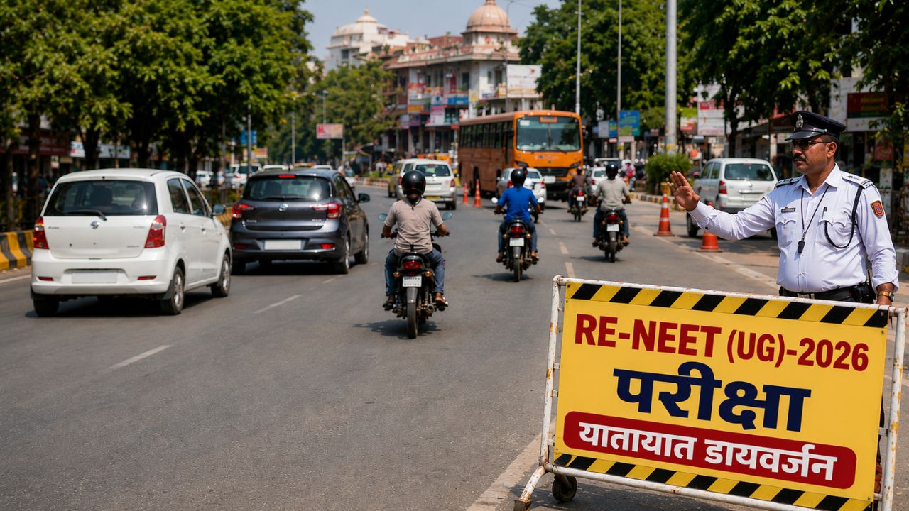 RE-NEET (UG)-2026 परीक्षा को लेकर आज बदला शहर का रूट, घर से निकलने से पहले देखें डायवर्जन प्लान