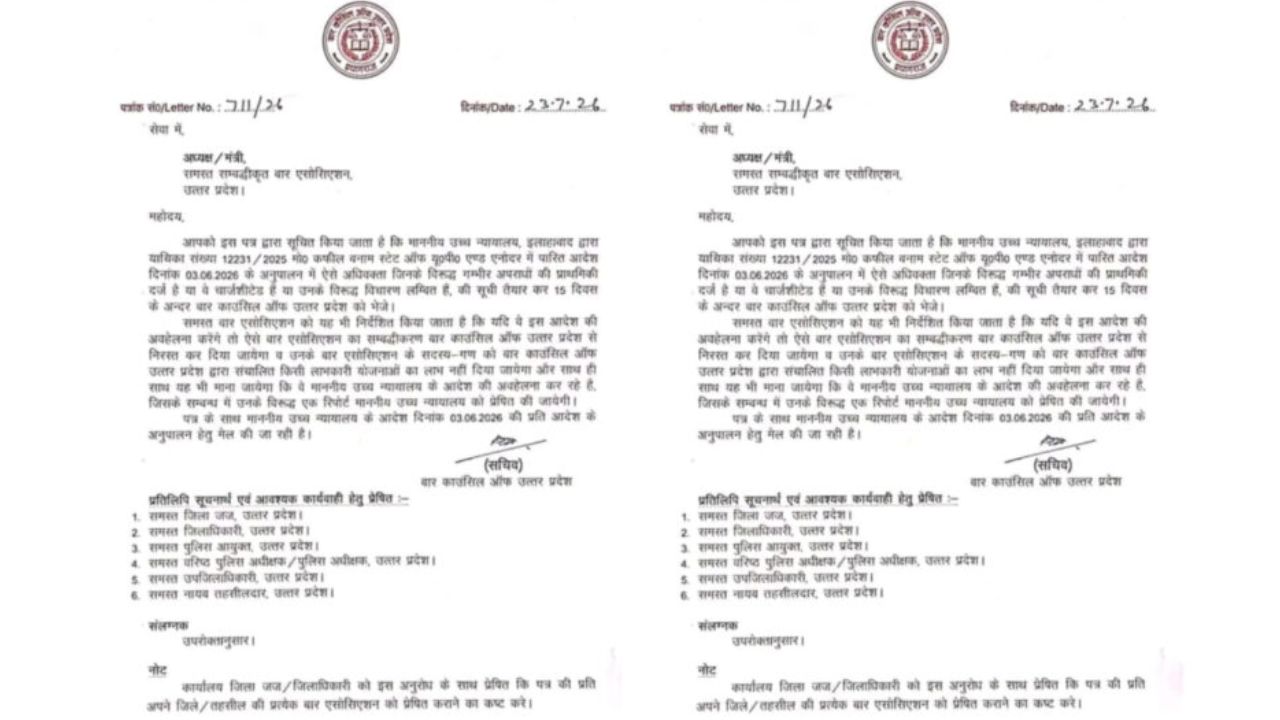 काला कोट और क्रिमिनल रिकॉर्ड? 15 दिनों में दागियों की लिस्ट न देने पर रद्द होगी बार एसोसिएशन की मान्यता!