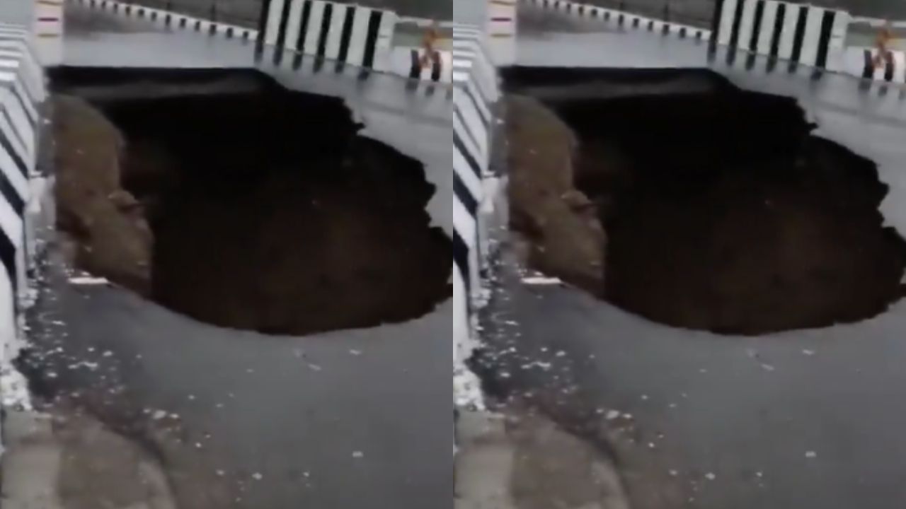 Dehradun: 16 करोड़ का पुल पहली ही बारिश में धंसा, बीच सड़क बना मौत का गड्ढा; जनता के सामने आई घटिया निर्माण की काली सच्चाई