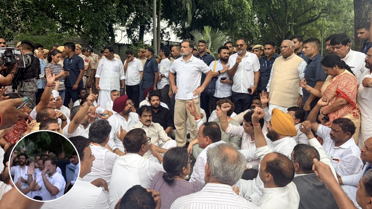 पीएम आवास के पास बड़ा बवाल, धरना दे रहे कांग्रेस के कई सांसद हिरासत में, पुलिस एक्शन से दिल्ली में फैला तनाव