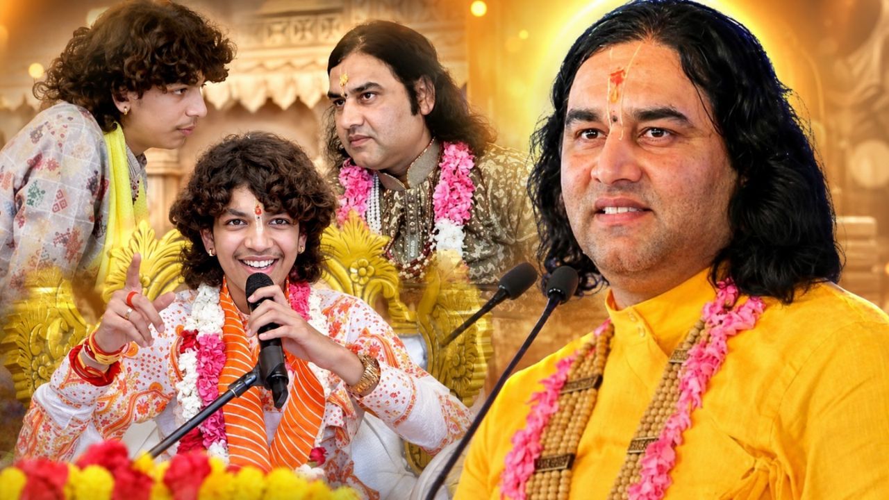 VIDEO: कथावाचक देवकीनंदन ने लॉन्च किया बेटा! 19 साल के देवांश की पहली कथा से छिड़ी ये बहस