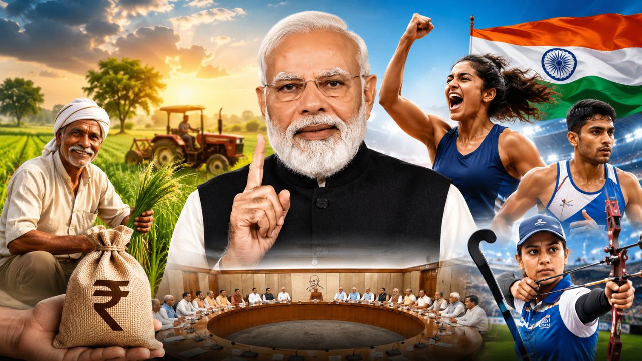 खेती-किसानी से लेकर खेल तक, PM Kisan Yojna 5 साल के लिए बढ़ी, Khelo India पर भी बड़ा ऐलान; जानिए Modi Cabinet के 3 बड़े फैसले
