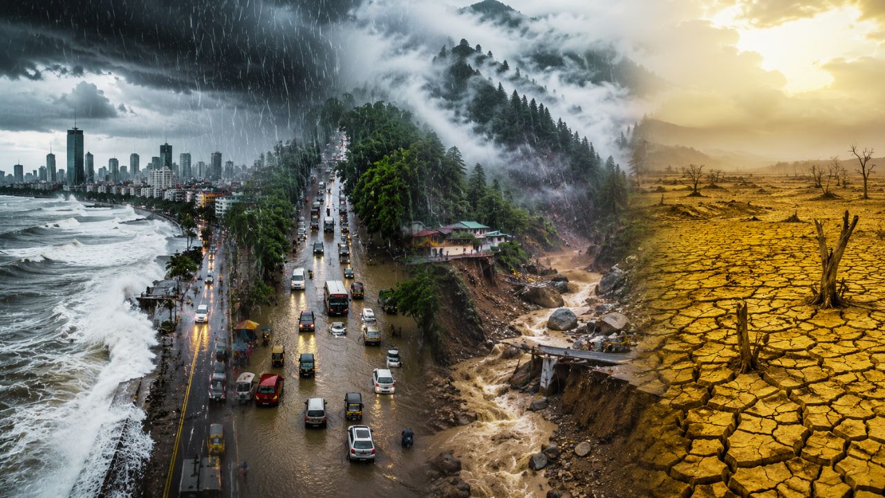 मौसम का डबल अटैक: मुंबई-गुजरात में आफत की बारिश, पहाड़ी राज्यों में ‘रेड अलर्ट’ और मध्य भारत में सूखे के हालात