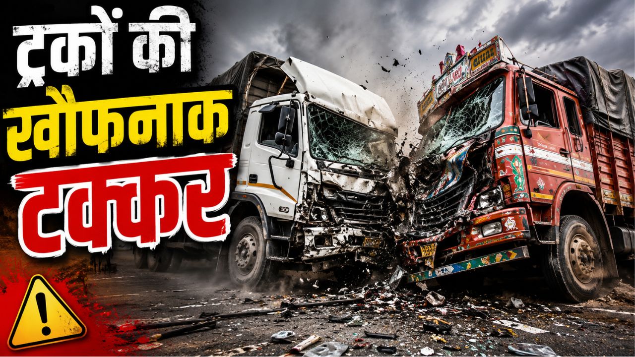 Mainpuri: हाईवे पर दो ट्रकों की भीषण भिड़ंत, जानें केबिन में फंसे ड्राइवर की कैसे बची जान?
