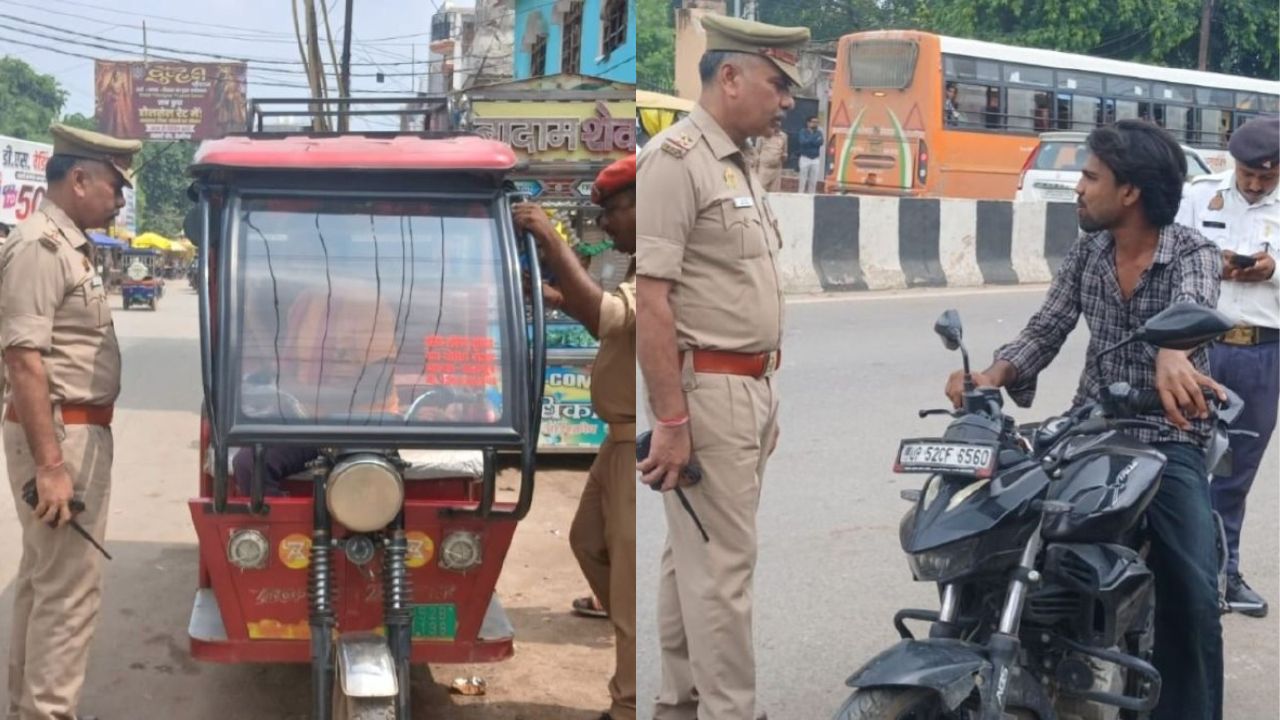 देवरिया में अचानक सड़कों पर उतरी पुलिस! बचने की कोशिश भी नहीं आई काम, 96 वाहनों का चालान, 3 सीधे सीज