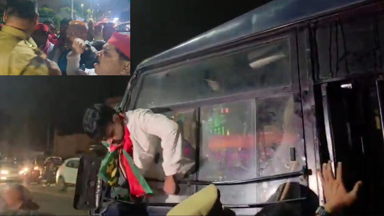 Protest in Lucknow: अखिलेश यादव को दिल्ली में हिरासत में लिए जाने के खिलाफ लखनऊ में बवाल, कई सपा नेता हिरासत में
