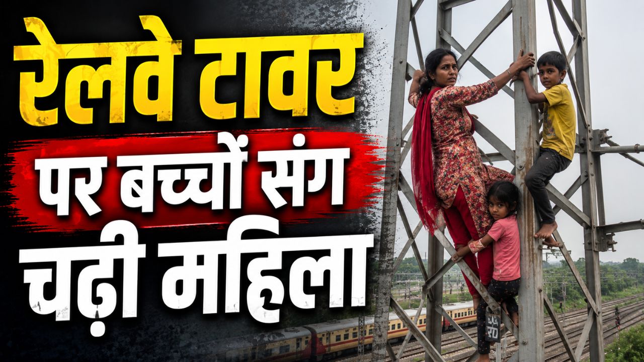 रेलवे स्टेशन के टावर पर बच्चों संग चढ़ी महिला, क्या थी ऐसी जिद कि 4 घंटे तक थमी रहीं सांसें?
