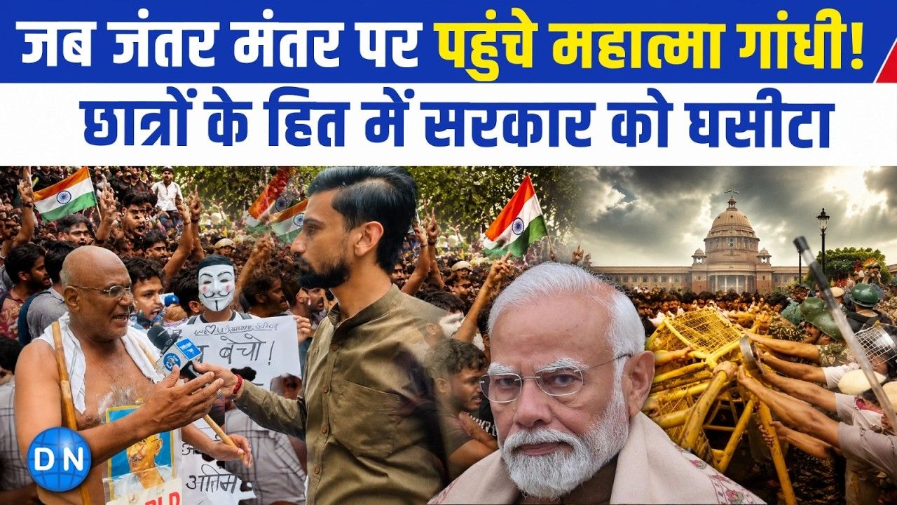 Video: बापू बनकर जंतर-मंतर पहुंचे बुजुर्ग, तीखे तेवरों से सरकार को घेरा; जानिए क्या कहा