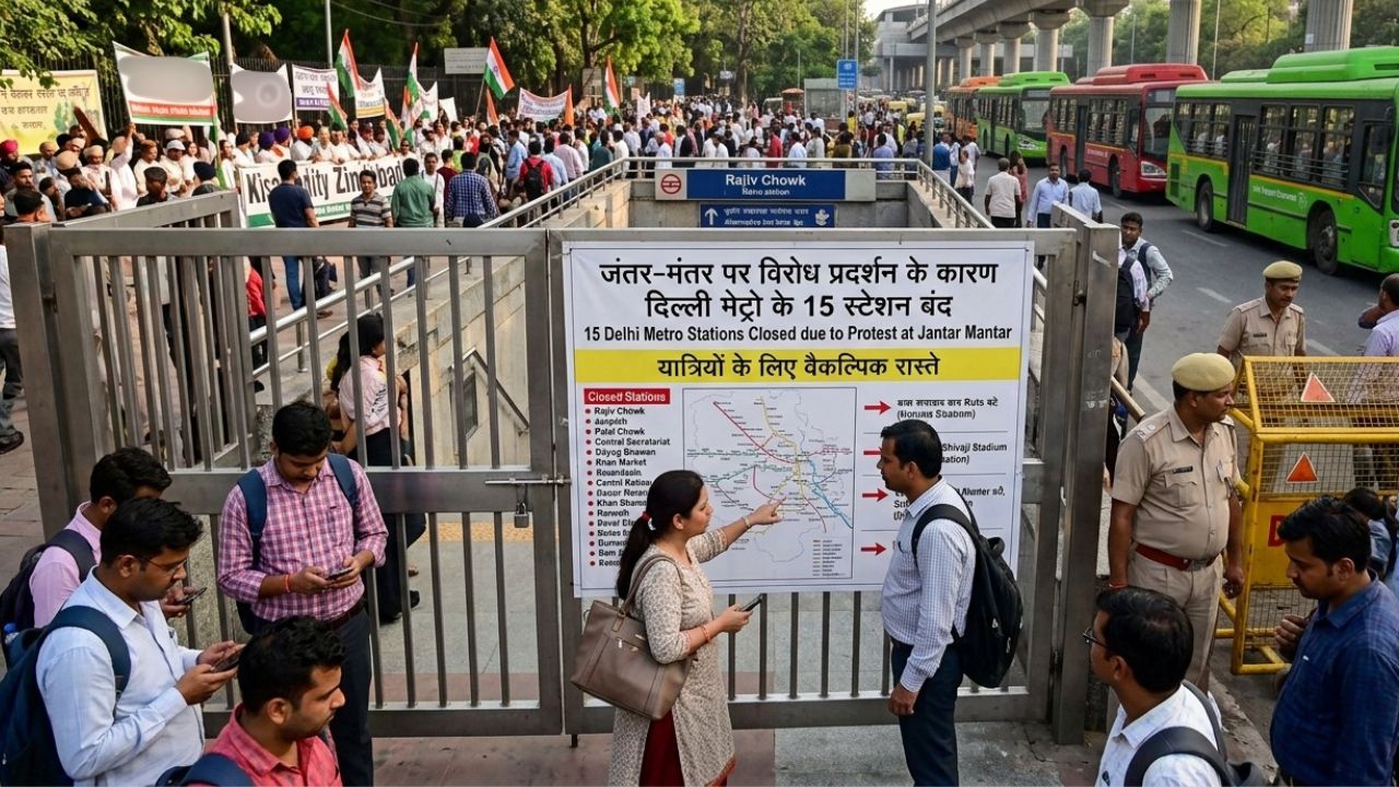 Delhi Metro Closed: जंतर-मंतर पर विरोध प्रदर्शन के कारण दिल्ली मेट्रो के 15 स्टेशन बंद, यात्रियों के लिए क्या हैं वैकल्पिक रास्ते