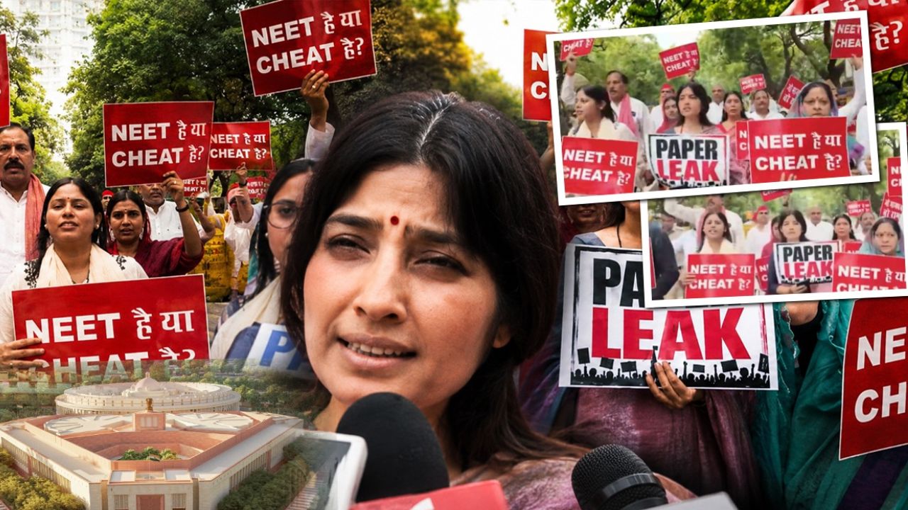 Jantar Mantar March: डिंपल यादव ने हाथों में थामी तख्तियां, पार्लियामेंट से जंतर मंतर तक निकली पैदल मार्च पर