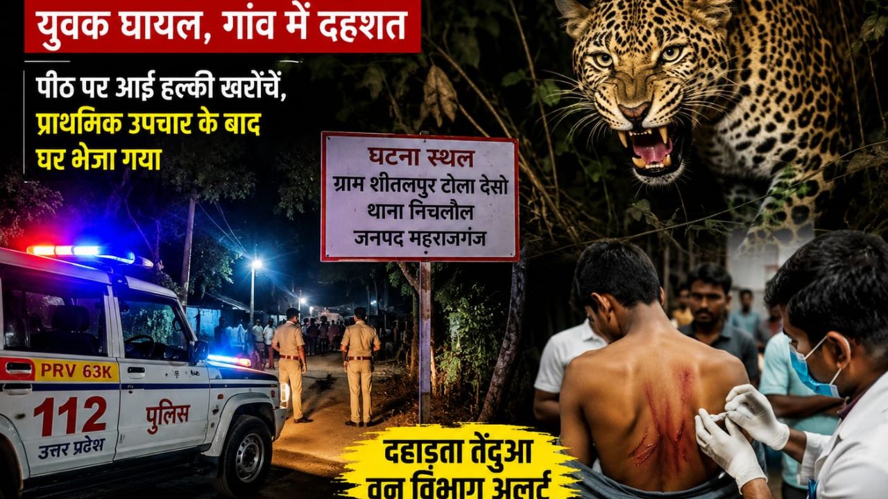 महराजगंज में तेंदुए का आतंक, युवक पर पीछे से जानलेवा हमला, गांव में दहशत का माहौल