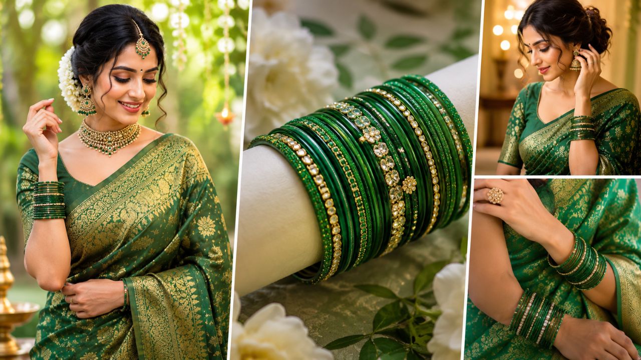 Sawan Fashion Trends 2026: इस सावन साड़ी के साथ पेयर करें ये ट्रेंडी हरी चूड़ियां, देख पड़ोसी भी करेगी आपकी तारीफ